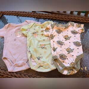Star Wars Baby One-Piece Bodysuits in Pink, Green, Cream